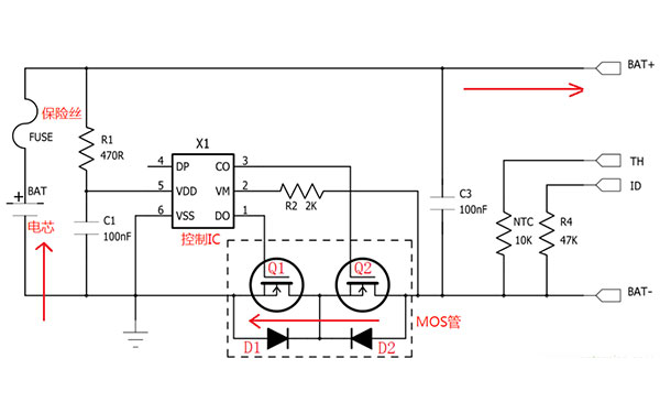 鋰電池保護電流電路圖